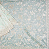 Organza Sea Green Embroidered Saree