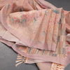 Pink Organza Printed Saree