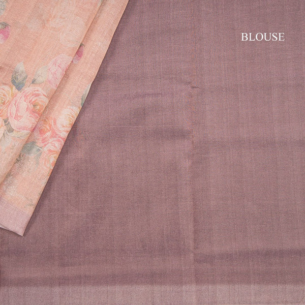 Pink Organza Printed Saree