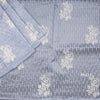 Organza Grey Thread Embroidered Saree 03