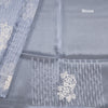 Organza Grey Thread Embroidered Saree 03