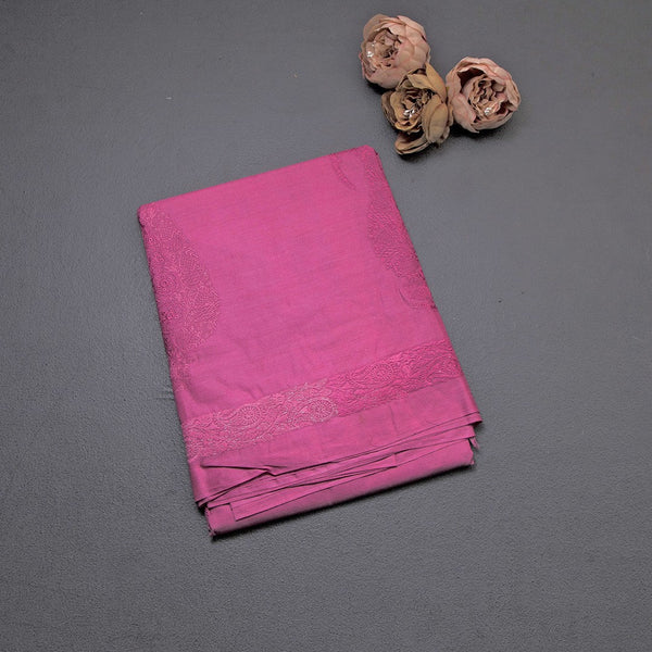 Semi Tussar Dak Pink Thread Work Saree