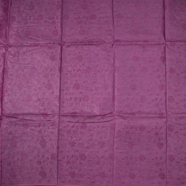 Semi Tussar Dark Magenta Thread Work Saree