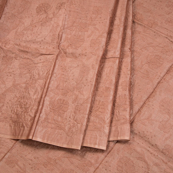 Semi Tussar Brown Sugar Thread Work Saree