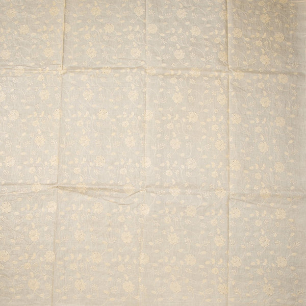 Semi Tussar Cream Thread Work Saree 01