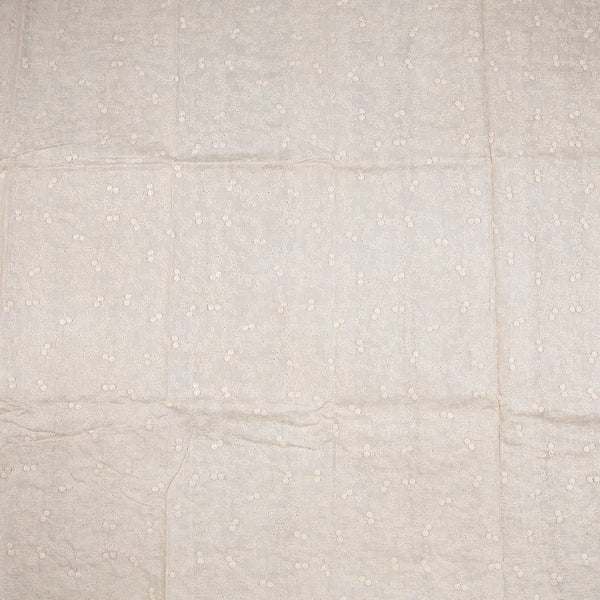 Semi Tussar Cream Thread Work Saree