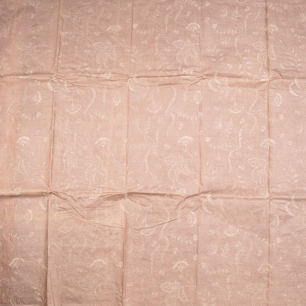 Semi Tussar Sand Brown Thread Work Saree