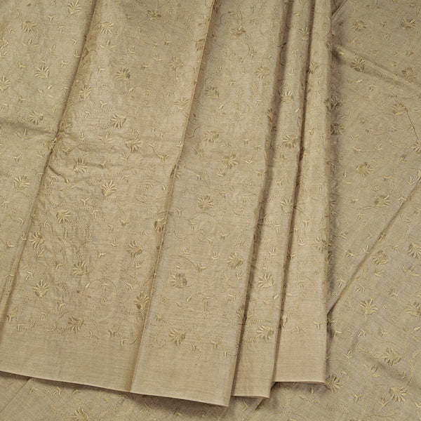 Semi Tussar Cardamom Green Thread Work Saree
