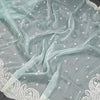 Organza Ice Blue Thread Embroidered Saree