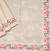 Cream Semi Raw Silk Thread Embroidered Saree 03