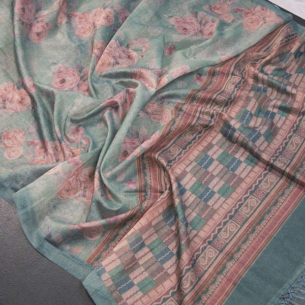 Green Organza Printed 03