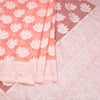 Peach Kota Cotton Thread Embroidered Saree