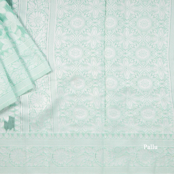 Green Kota Cotton Thread Embroidered Saree 02