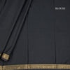 Semi Mysore Silk Black Plain Saree