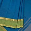Chettinad Cotton Sea Blue Saree Rettapet Without Blouse