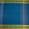 Chettinad Cotton Sea Blue Saree Rettapet Without Blouse