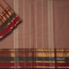 Chettinad Cotton Light Brown Saree Rettapet Border Without Blouse