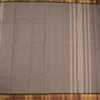 Chettinad Cotton Grey Plain Saree Traditional Zari Border Without Blouse