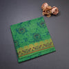 Sungudi Cotton Parrot Green Printed Saree Without Blouse 02