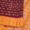 Sungudi Cotton Maroon Printed Saree Without Blouse 08