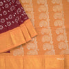 Sungudi Cotton Maroon Printed Saree Without Blouse 08