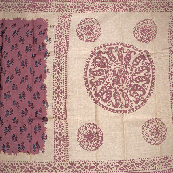 Sungudi Cotton Rouge Pink Printed Saree