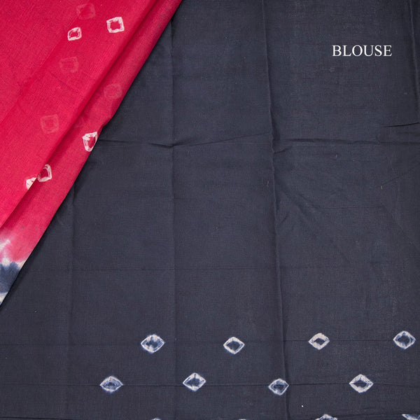 Sungudi Cotton Pink Printed Saree 07