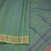 Venkatagiri Handloom Cotton Checked Fern Green Saree