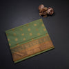 Venkatagiri Handloom Cotton Light Olive Green Saree Without Blouse 02