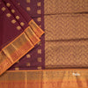 Venkatagiri Handloom Cotton Dark Maroon Saree Without Blouse 02