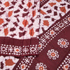 Chanderi Cotton Batik Printed Brown Saree