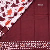 Chanderi Cotton Batik Printed Brown Saree