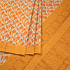 Chanderi Cotton Floral Printed Mustard Saree