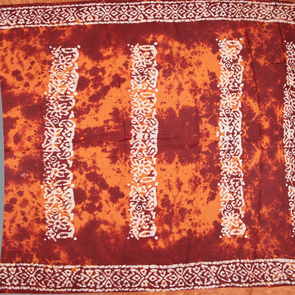 Chanderi Cotton Shibori Printed Maroon Colour Saree 02