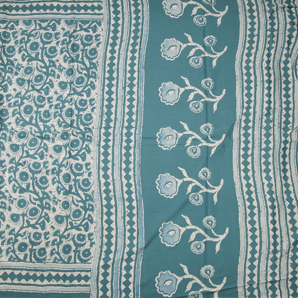 Chanderi Cotton Shibori Printed Light Sea Green Saree