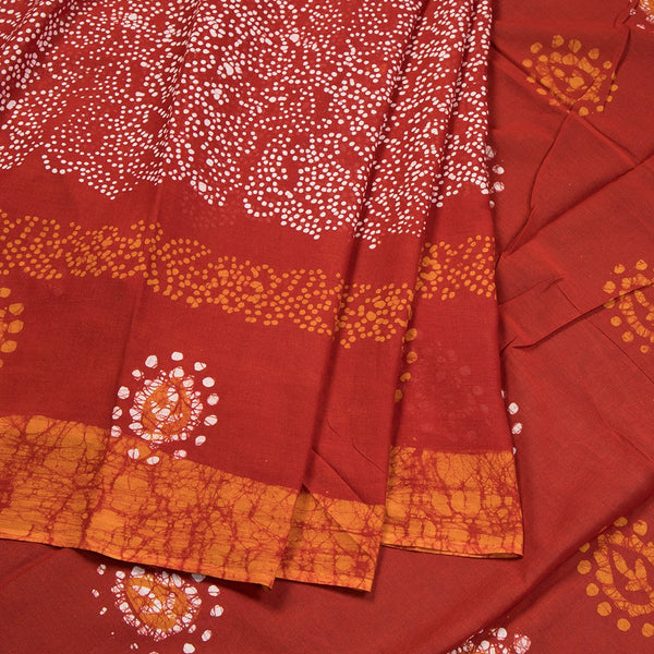 Chanderi Cotton Shibori Printed Maroon Colour Saree