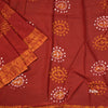 Chanderi Cotton Shibori Printed Maroon Colour Saree