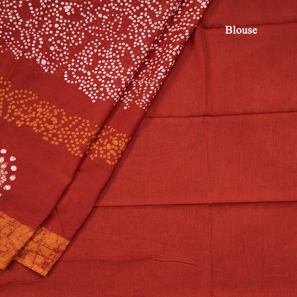 Chanderi Cotton Shibori Printed Maroon Colour Saree