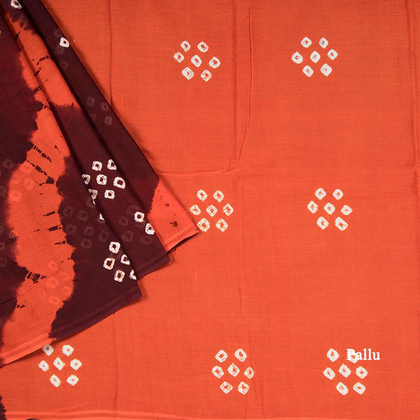 Mul Mul Cotton Maroon Printed Saree 03