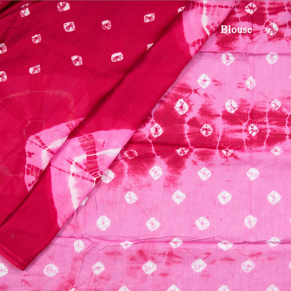 Mul Mul Cotton Magenta Pink Printed Saree 03