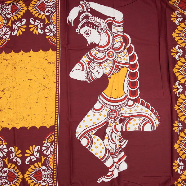 Mul Mul Cotton Maroon Printed Saree 04