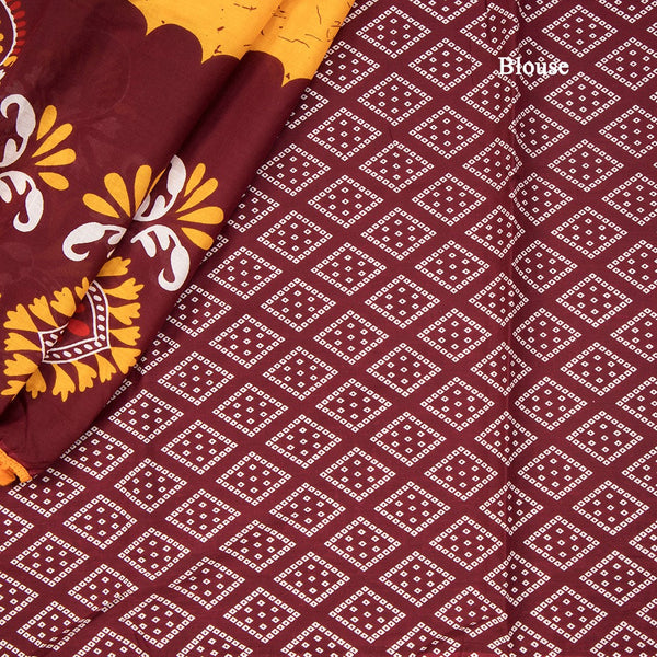 Mul Mul Cotton Maroon Printed Saree 04
