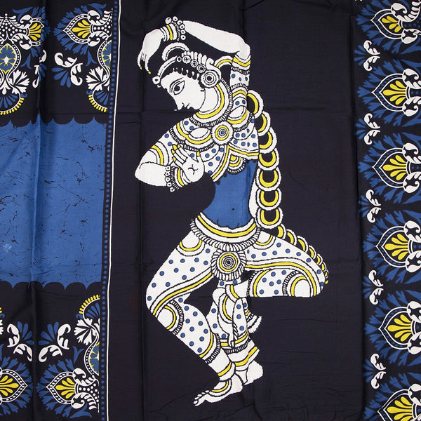 Mul Mul Cotton Robin Blue Printed Saree