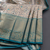 Ash Semi Silk Saree With Contrast Border
