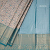Ash Semi Silk Saree With Contrast Border