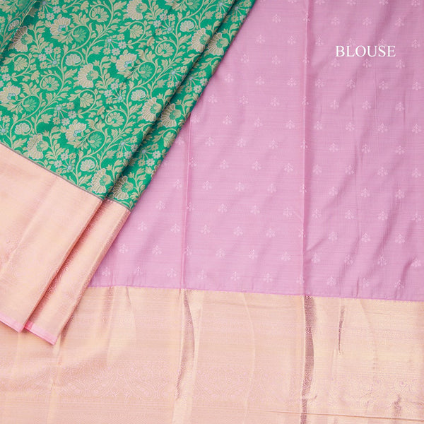 Green Semi Silk Saree With Contrast Border 01