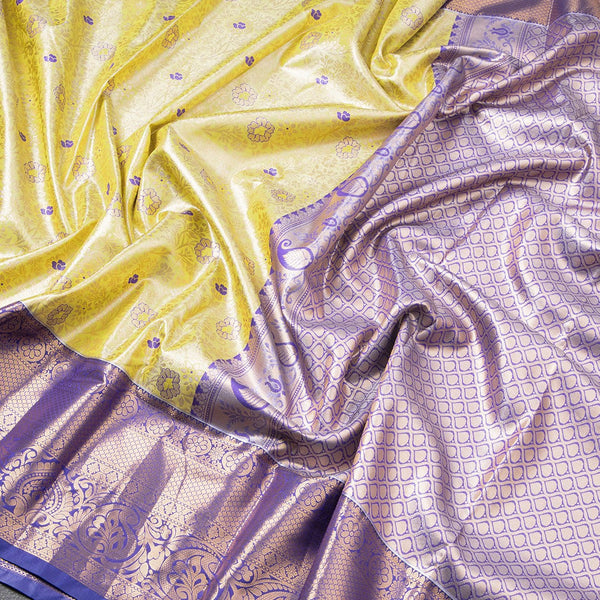 Light Green Semi Silk Saree With Contrast Border