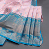 Light Pink Semi Silk Saree With Contrast Border