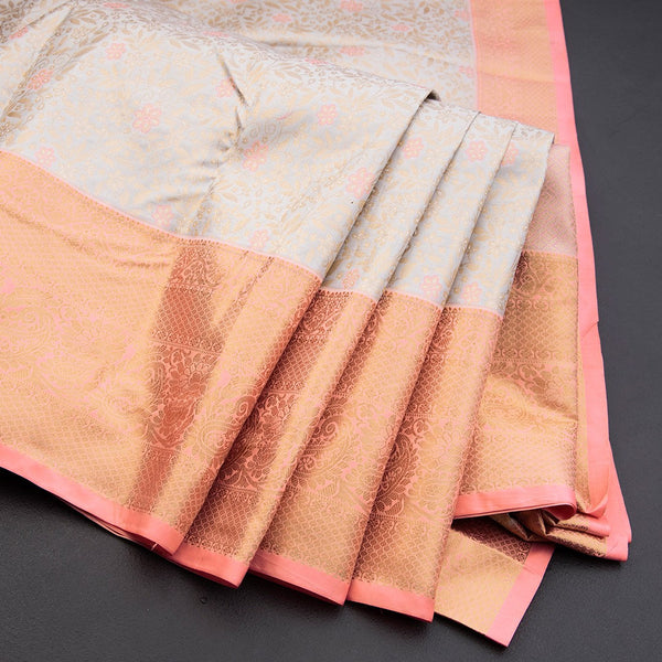 Cream Semi Silk Saree With Contrast Border 01