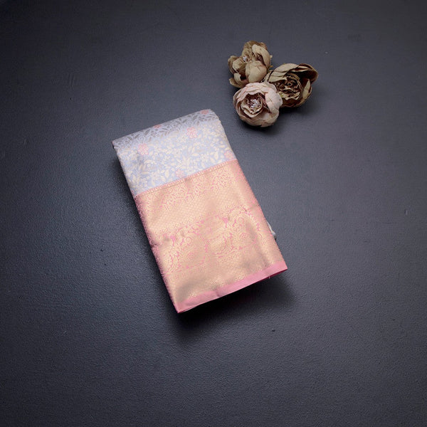 Cream Semi Silk Saree With Contrast Border 01